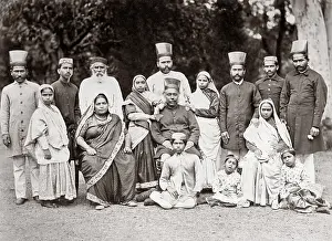 Parsees: Group of Parsis, Parsees, India, c.1870's