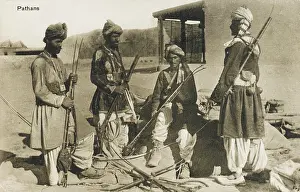 Afghans: A group of Pashtun men with rifles