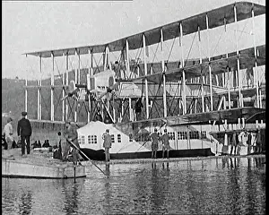Caproni: A Group of Passengers Boarding The Caproni Flying Boat
