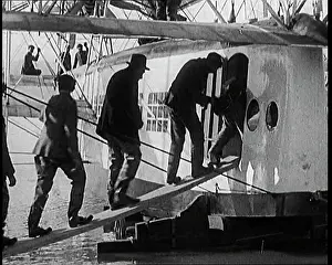 Caproni: A Group of Passengers Boarding The Caproni Flying Boat