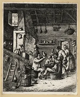 Master Painter: A group of peasants drinking in a tavern, 17th century