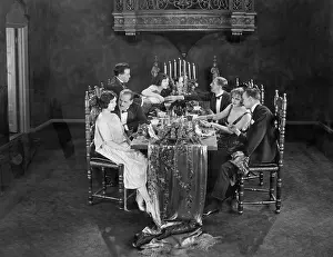 Interactions: Group of people having dinner party