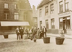 Cobblestones: Group of people in a street, Netherlands
