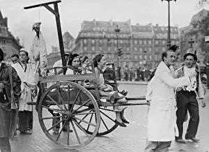 Handcart: A group of pharmacy students in the Latin Quarter, 1938