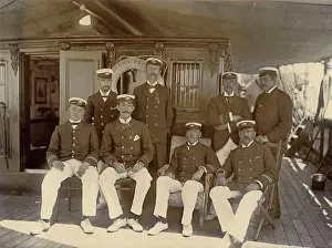 Lifebelt: Group photo on Cable Ship John Pender, Gibraltar