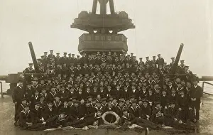 Lifebelt: Group photo, crew of HMS Marshal Ney