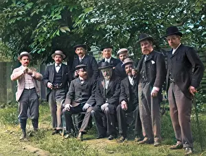 Beards: Group photo of men in a garden
