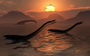 Rippled: A group of Plesiosaurs during Earth's Jurassic Era