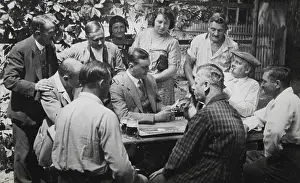 Lapwings: Group portrait of card players and