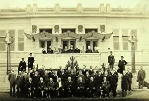 Penzing: Group portrait of dignitaries in front of