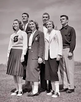 Blazers: Group Portrait of Standing Smiling High School