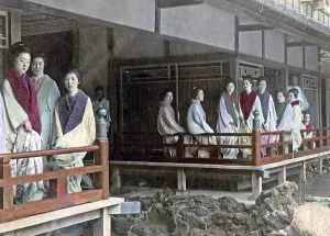 Prostitutes: Group of prostitutes, Japan, circa 1880s