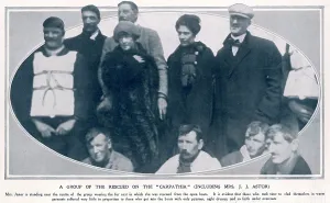 Carpathia: A group of rescued passengers on the Carpathia