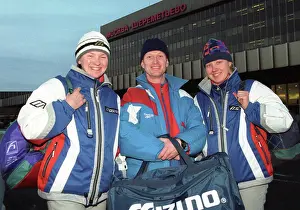 Participate: Group of Russian speed skaters before their flight