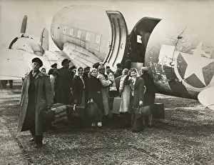 Repatriation: A group of Russians returning to the Soviet Union