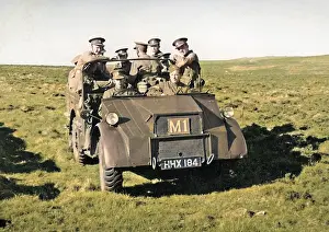 Okehampton: Group of soldiers in a jeep