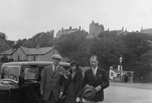 Filey: A group standing in front of their car in Filey
