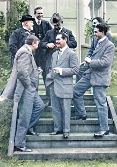 Battersby: Group on steps at house
