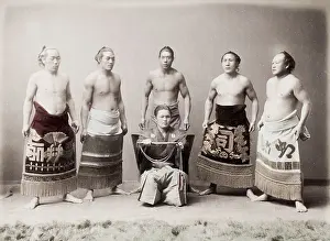 Sumo: Group of sumo wrestlers, Japan