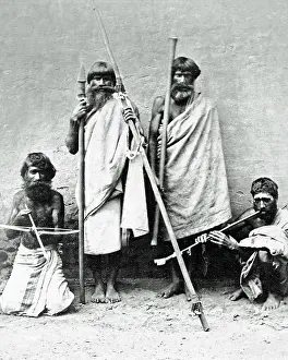 Toda: Group of Toda men, southern India