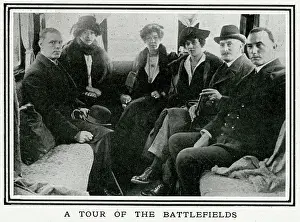 Bentinck: Group visiting the battlefields in a motor caravan, 1920