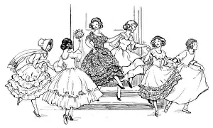Lamplighter: A group of women in pretty dresses
