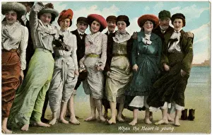 Ankles: A group of young people having fun at the seaside