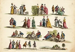 Robert Sayer: Groups of 18th century figures by Anthony Walker