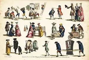 Robert Sayer: Groups of 18th century figures by Anthony Walker