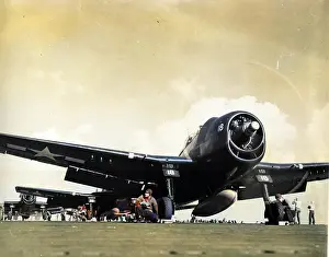 Grumman F6F-5 Hellcat -ready to launch from the deck of?