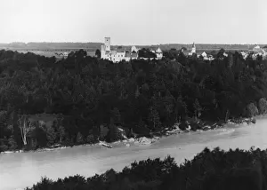 Isar: Grunwald Castle above the Isar, around 1900