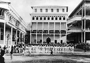 Askari: Guard parade in Zanzibar, around 1900