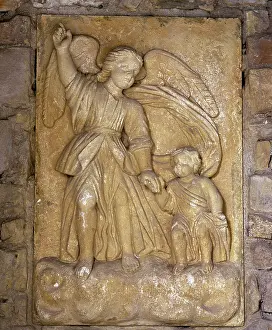 Biscay: Guardian Angel with child - Relief