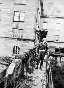 Imprisoned: Guardsmen in the Nuremberg prison during the Nuremberg