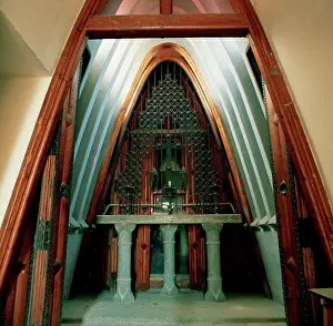 Cornet: Guell Wine Cellar (1895-1897). Chapel. By Antoni Gaudi (1852
