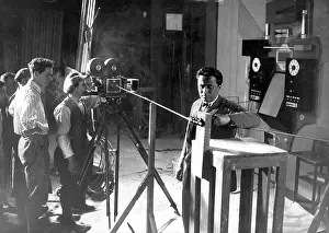 Rittau: Guenther Rittau while setting up the camera of the TV phone