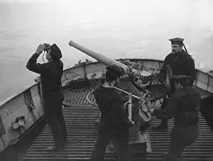 Rapid: Gun on board of a German warship, 1916