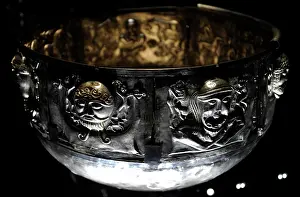 Decorating: The Gundestrup cauldron. Silver vessel. 200 BC and 300 AD. F