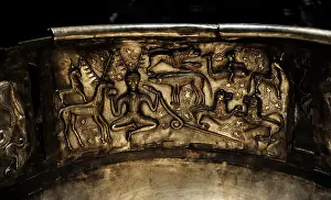 Prosperity: The Gundestrup cauldron. Silver vessel. 200 BC and 300 AD. H