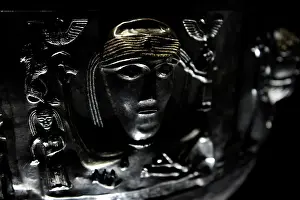 Decorating: The Gundestrup cauldron. Silver vessel. 200 BC and 300 AD. G