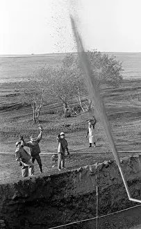 Gush: Gush of oil at Bashneft drilling rig, 1975
