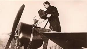 Refuelling: Gustav W Hamel refuelling his aircraft