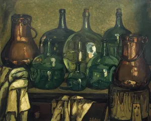 Solana: GUTIERREZ SOLANA, Jose. Still life with a bottle