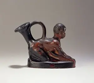 Pitcher: Guttus (pitcher) in the shape of a slave