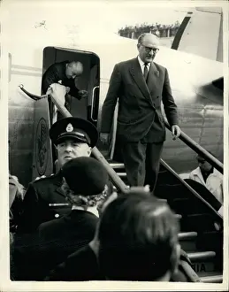 Pineau: Guy Mollet and Christian Pineau arrive for Suez Crisis talks