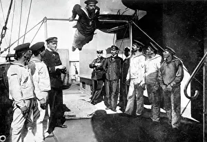Bord: Gymnastics lesson on a German warship, 1916