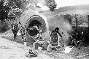 Gypsies: A gypsy encampment, Victorian period