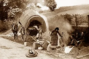 Gypsies: A gypsy encampment, Victorian period