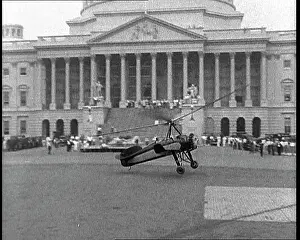 Gyrocopter: A Gyrocopter Coming Into Land at the Steps