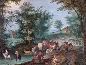 Vitoria: Gysels - Landscape with Figures Crossing a Brook